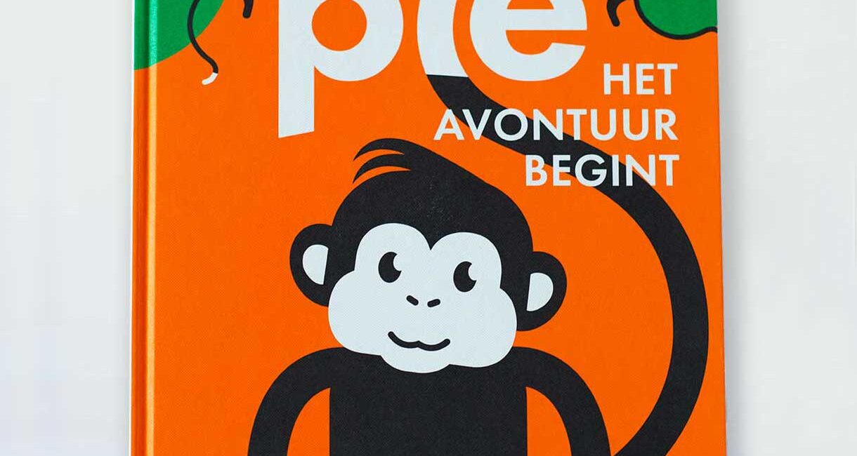 Aapje Pie Prentenboek Pie het avontuur begint, duurzaam, lokaal, contrastrijke illustraties en primaire en secundaire kleuren en interactief