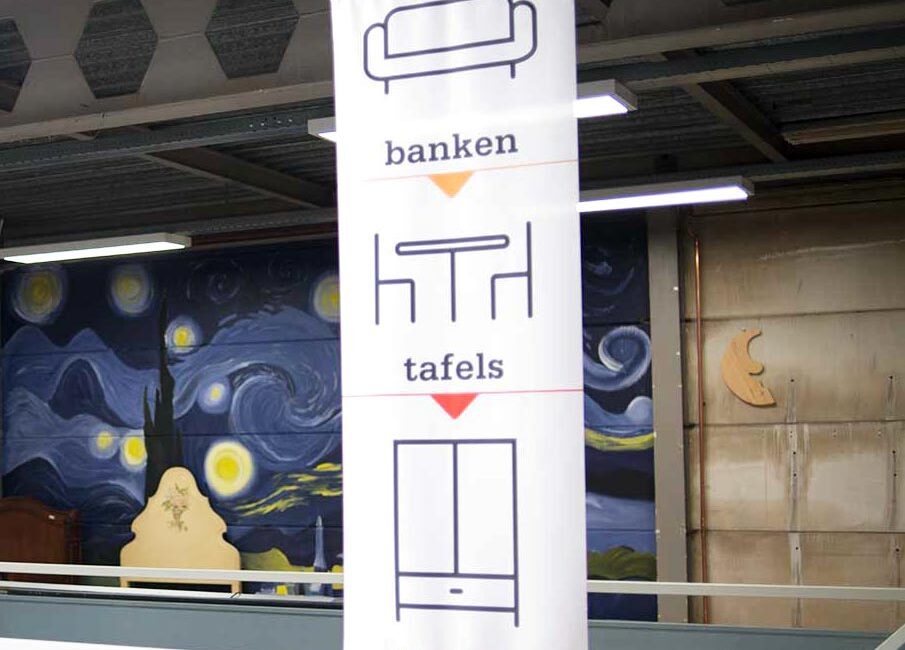 Grafisch ontwerp illustratie iconen Bewegwijzering winkel Amsterdam