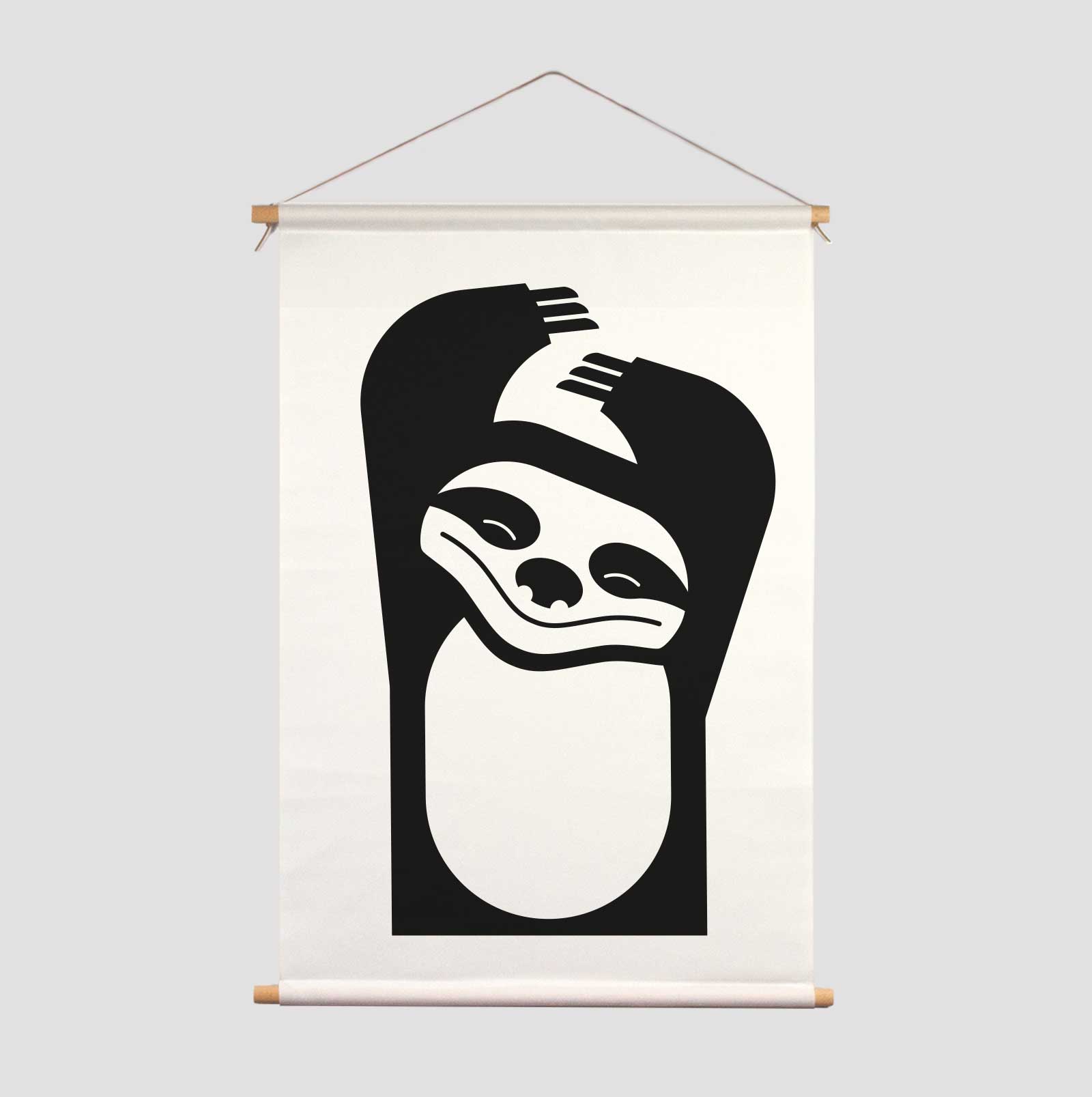 Ontwerp Anouk Schleiffert Textielposters Pie kinderkamer decoratie Sloth